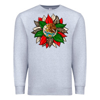 Heather Grey mexican flag sunflower Premium Sweatshirt - Zillion Design Studio