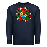 Navy mexican flag sunflower Premium Sweatshirt - Zillion Design Studio
