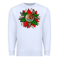 White mexican flag sunflower Premium Sweatshirt - Zillion Design Studio