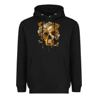 Black Flower Skeleton Bees Heavyweight Hoodie - RanaPortraitStore