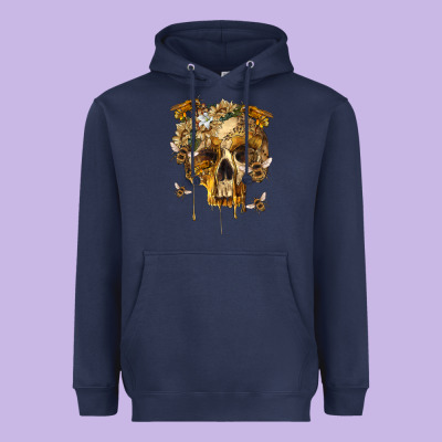 Heavyweight Hoodie Flower Skeleton Bees