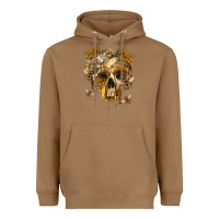 Toasted Coconut Flower Skeleton Bees Heavyweight Hoodie - RanaPortraitStore
