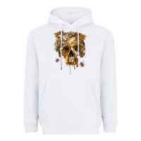 White Flower Skeleton Bees Heavyweight Hoodie - RanaPortraitStore