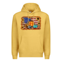 Antique Gold american flag fall backgraund Premium Hoodie - JahusDesignShop