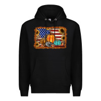 Black american flag fall backgraund Premium Hoodie - JahusDesignShop