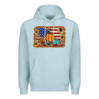 Blue Mist american flag fall backgraund Premium Hoodie - JahusDesignShop