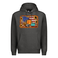 Charcoal Heather american flag fall backgraund Premium Hoodie - JahusDesignShop