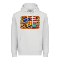 Dove Grey american flag fall backgraund Premium Hoodie - JahusDesignShop