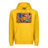 Lemon american flag fall backgraund Premium Hoodie - JahusDesignShop