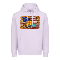 Lilac american flag fall backgraund Premium Hoodie - JahusDesignShop