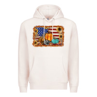 Pale Pink american flag fall backgraund Premium Hoodie - JahusDesignShop