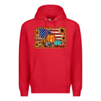 Red american flag fall backgraund Premium Hoodie - JahusDesignShop