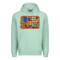 Seafoam american flag fall backgraund Premium Hoodie - JahusDesignShop