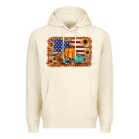 Tofu american flag fall backgraund Premium Hoodie - JahusDesignShop