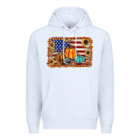 White american flag fall backgraund Premium Hoodie - JahusDesignShop