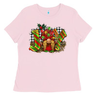 Bubblegum Pink christmas joy gnome Ladies Tee - BarkalooDesign