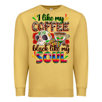 Antique Gold i like my coffee black like my soul Premium Sweatshirt - Zillion Design Studio