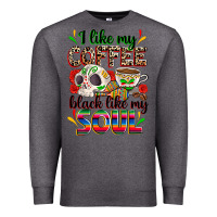 Charcoal Heather i like my coffee black like my soul Premium Sweatshirt - Zillion Design Studio