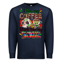 Navy i like my coffee black like my soul Premium Sweatshirt - Zillion Design Studio