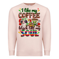 Pale Pink i like my coffee black like my soul Premium Sweatshirt - Zillion Design Studio