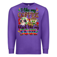 Purple i like my coffee black like my soul Premium Sweatshirt - Zillion Design Studio