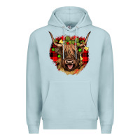 Blue Mist highland cow  christmas Premium Hoodie - JahusDesignShop