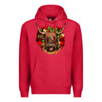 Cardinal highland cow  christmas Premium Hoodie - JahusDesignShop