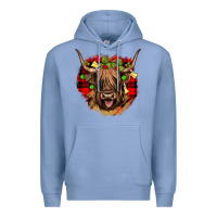 Colony Blue highland cow  christmas Premium Hoodie - JahusDesignShop