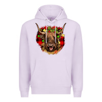 Lilac highland cow  christmas Premium Hoodie - JahusDesignShop