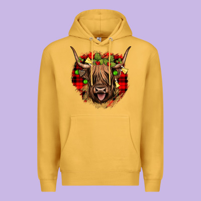 Highland Cow  Christmas Premium Hoodie Designed By Jahusdesignshop