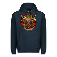 Navy highland cow  christmas Premium Hoodie - JahusDesignShop