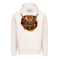 Pale Pink highland cow  christmas Premium Hoodie - JahusDesignShop