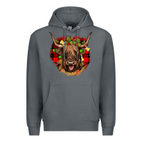Rock highland cow  christmas Premium Hoodie - JahusDesignShop