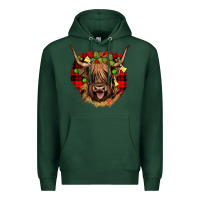 Sports Green highland cow  christmas Premium Hoodie - JahusDesignShop