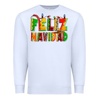 White feliz navidad Premium Sweatshirt - Zillion Design Studio