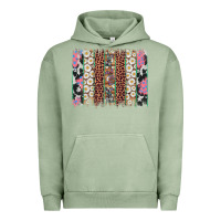 Pigment Oil Green easter leopard cowhide bunny brush stroke Urban Hoodie - Artiststas