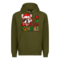 Army Green merry pawmas christmas french bulldog Premium Hoodie - Jasminsmagicworld