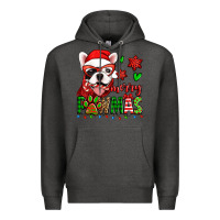 Charcoal Heather merry pawmas christmas french bulldog Premium Hoodie - Jasminsmagicworld