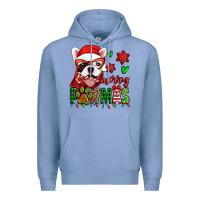 Colony Blue merry pawmas christmas french bulldog Premium Hoodie - Jasminsmagicworld