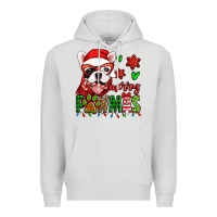 Dove Grey merry pawmas christmas french bulldog Premium Hoodie - Jasminsmagicworld