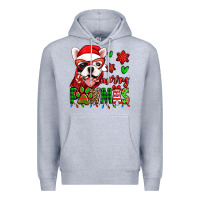 Heather Grey merry pawmas christmas french bulldog Premium Hoodie - Jasminsmagicworld