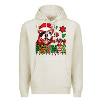 Oatmeal Heather merry pawmas christmas french bulldog Premium Hoodie - Jasminsmagicworld