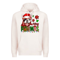 Pale Pink merry pawmas christmas french bulldog Premium Hoodie - Jasminsmagicworld