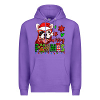 Purple merry pawmas christmas french bulldog Premium Hoodie - Jasminsmagicworld