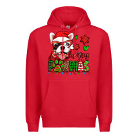 Red merry pawmas christmas french bulldog Premium Hoodie - Jasminsmagicworld