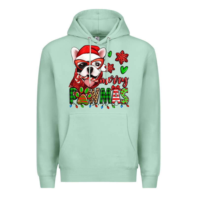 Merry Pawmas Christmas French Bulldog Premium Hoodie by Jasminsmagicworld | Teevron