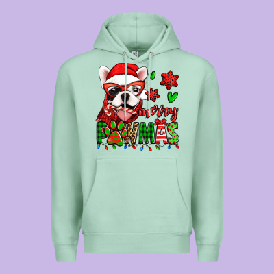Merry Pawmas Christmas French Bulldog Premium Hoodie Designed By Jasminsmagicworld