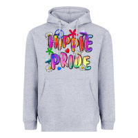 Heather Grey hippie pride Heavyweight Hoodie - Zillion Design Studio