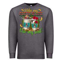 Charcoal Heather I Like My Coffee Black Like My Soul Premium Sweatshirt - texasbilliewilder