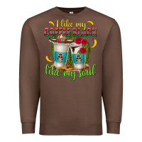 Chestnut I Like My Coffee Black Like My Soul Premium Sweatshirt - texasbilliewilder